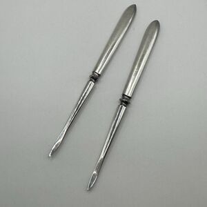 WM Rogers and Son Silver Nut Picks 5” Collectible Vintage Antique Set Of 2